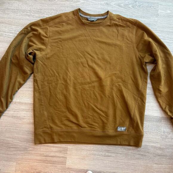 Eddie Bauer Men's Double Knit Crewneck Long Sleeve Shirt Dull Gold L - Picture 1 of 8